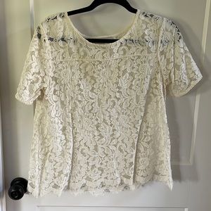 LOFT ivory lace swing top
